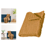 Maxbell Handmade Chunky Knit Blanket Knitted Blanket for Living Room Bedroom Decor Brown