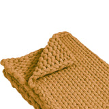 Maxbell Handmade Chunky Knit Blanket Knitted Blanket for Living Room Bedroom Decor Brown