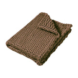 Maxbell Handmade Chunky Knit Blanket Knitted Blanket for Living Room Bedroom Decor Dark Brown