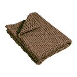 Maxbell Handmade Chunky Knit Blanket Knitted Blanket for Living Room Bedroom Decor Dark Brown