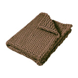 Maxbell Handmade Chunky Knit Blanket Knitted Blanket for Living Room Bedroom Decor Dark Brown