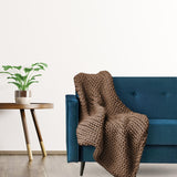 Maxbell Handmade Chunky Knit Blanket Knitted Blanket for Living Room Bedroom Decor Dark Brown