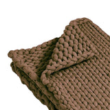 Maxbell Handmade Chunky Knit Blanket Knitted Blanket for Living Room Bedroom Decor Dark Brown