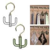 Maxbell Durable Belt Hanger Modern with 2 Claws Rotatable for Office Scarf Hats Clear