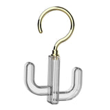 Maxbell Durable Belt Hanger Modern with 2 Claws Rotatable for Office Scarf Hats Clear