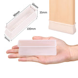 Maxbell 4x Chair Feet Pad Mute Home Decor Rectangular for Sofa Accessory White