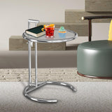 Maxbell End Table Sofa Side Table Metal Snack Table for Sofa Bedroom Living Room Clear