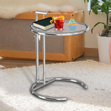 Maxbell End Table Sofa Side Table Metal Snack Table for Sofa Bedroom Living Room Clear