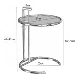 Maxbell End Table Sofa Side Table Metal Snack Table for Sofa Bedroom Living Room Clear