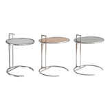 Maxbell End Table Sofa Side Table Metal Snack Table for Sofa Bedroom Living Room Clear