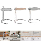 Maxbell End Table Sofa Side Table Metal Snack Table for Sofa Bedroom Living Room Clear