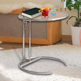 Maxbell End Table Sofa Side Table Metal Snack Table for Sofa Bedroom Living Room Brown