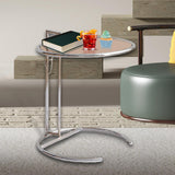 Maxbell End Table Sofa Side Table Metal Snack Table for Sofa Bedroom Living Room Brown