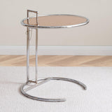 Maxbell End Table Sofa Side Table Metal Snack Table for Sofa Bedroom Living Room Brown
