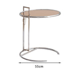 Maxbell End Table Sofa Side Table Metal Snack Table for Sofa Bedroom Living Room Brown