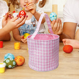 Maxbell Easter Bag Handbag Kids Eggs Hunting Bucket Reusable for Kids Eggs Daily Use Pink