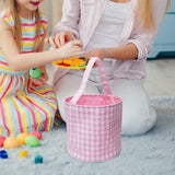 Maxbell Easter Bag Handbag Kids Eggs Hunting Bucket Reusable for Kids Eggs Daily Use Pink