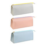 Maxbell PU Leather Pencil Pouches Office Stuff Portable for Pen Home Toiletries  Gray