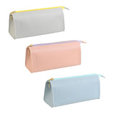 Maxbell PU Leather Pencil Pouches Office Stuff Portable for Pen Home Toiletries  Gray
