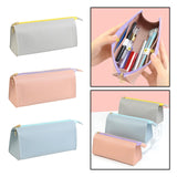 Maxbell PU Leather Pencil Pouches Office Stuff Portable for Pen Home Toiletries  Gray