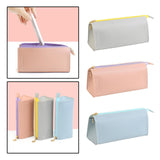 Maxbell PU Leather Pencil Pouches Office Stuff Portable for Pen Home Toiletries  Gray