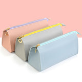 Maxbell PU Leather Pencil Pouches Office Stuff Portable for Pen Home Toiletries  Gray