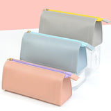 Maxbell PU Leather Pencil Pouches Office Stuff Portable for Pen Home Toiletries  Gray