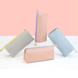 Maxbell PU Leather Pencil Pouches Office Stuff Portable for Pen Home Toiletries  Gray