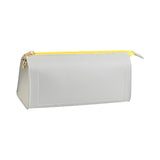 Maxbell PU Leather Pencil Pouches Office Stuff Portable for Pen Home Toiletries  Gray