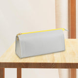 Maxbell PU Leather Pencil Pouches Office Stuff Portable for Pen Home Toiletries  Gray