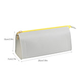 Maxbell PU Leather Pencil Pouches Office Stuff Portable for Pen Home Toiletries  Gray