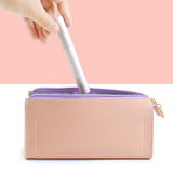 Maxbell PU Leather Pencil Pouches Office Stuff Portable for Pen Home Toiletries Pink
