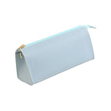 Maxbell PU Leather Pencil Pouches Office Stuff Portable for Pen Home Toiletries Blue