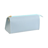 Maxbell PU Leather Pencil Pouches Office Stuff Portable for Pen Home Toiletries Blue