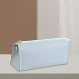 Maxbell PU Leather Pencil Pouches Office Stuff Portable for Pen Home Toiletries Blue