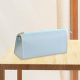 Maxbell PU Leather Pencil Pouches Office Stuff Portable for Pen Home Toiletries Blue