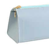 Maxbell PU Leather Pencil Pouches Office Stuff Portable for Pen Home Toiletries Blue