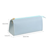 Maxbell PU Leather Pencil Pouches Office Stuff Portable for Pen Home Toiletries Blue