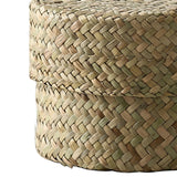 Maxbell Round Seagrass Storage Basket Snack Storage Box for Desktop Wedding Wardrobe