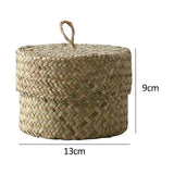 Maxbell Round Seagrass Storage Basket Snack Storage Box for Desktop Wedding Wardrobe