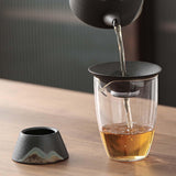 Maxbell Tea Strainer Tea Ceremony Utensils Set Tea Filter for Outdoor Camping Home Black