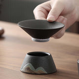 Maxbell Tea Strainer Tea Ceremony Utensils Set Tea Filter for Outdoor Camping Home Black