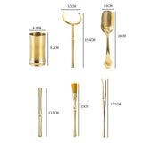 Maxbell Copper Tea Ceremony Set Organizer Craft Washing Clip Supplies Tea Fork 6pcs