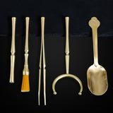 Maxbell Copper Tea Ceremony Set Organizer Craft Washing Clip Supplies Tea Fork 6pcs