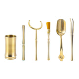 Maxbell Copper Tea Ceremony Set Organizer Craft Washing Clip Supplies Tea Fork 6pcs