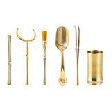 Maxbell Copper Tea Ceremony Set Organizer Craft Washing Clip Supplies Tea Fork 6pcs