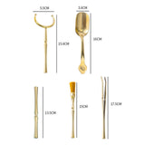 Maxbell Copper Tea Ceremony Set Organizer Craft Washing Clip Supplies Tea Fork 5pcs