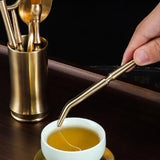 Maxbell Copper Tea Ceremony Set Organizer Craft Washing Clip Supplies Tea Fork 5pcs