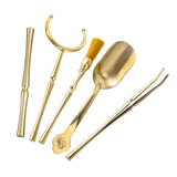 Maxbell Copper Tea Ceremony Set Organizer Craft Washing Clip Supplies Tea Fork 5pcs