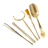 Maxbell Copper Tea Ceremony Set Organizer Craft Washing Clip Supplies Tea Fork 5pcs